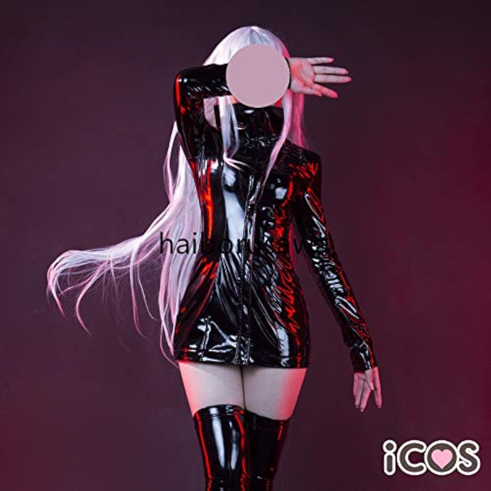 ロングドレス レディースXLマキシドレスコスプレ衣装エナメル光沢PVC女王様SM ロングドレス レディースXLマキシドレスコスプレ衣装エナメル